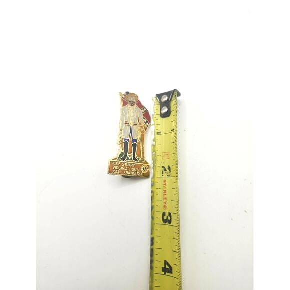 Vintage Lions Club Pin J.E.B. Stuart Virginia Lions San Francisco Enamel Lapel - Picture 2 of 4